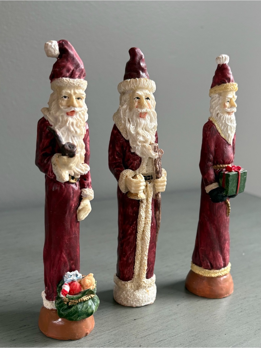 VTG Classic Pencil Santa Figurine Display -Christmas Holiday Home Decor Set of 3 - Picture 3 of 8